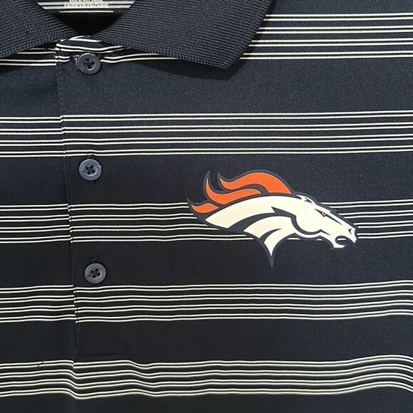 Nike Mens Blue White Stripes NFL‎ On Feild Apparel Dri-Fit Polo Shirt XL - Picture 2 of 7